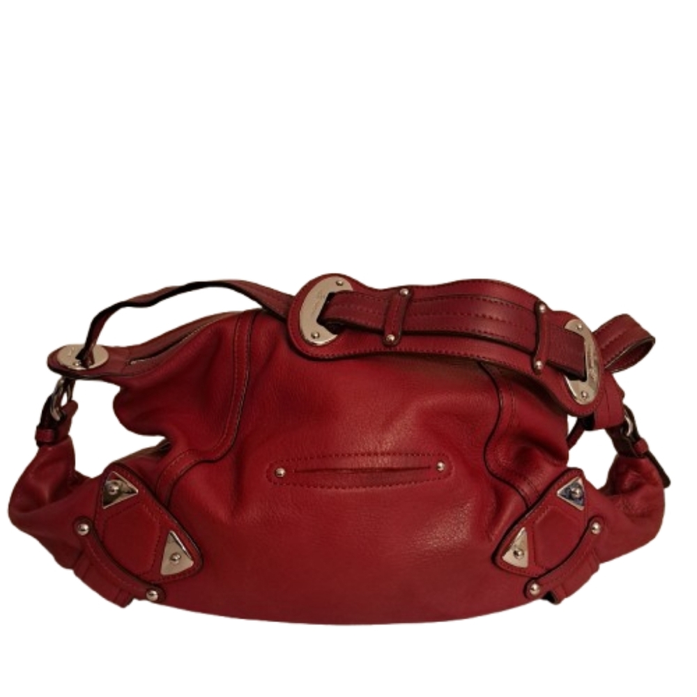 B. Makowsky Top Handle Buckle Detail Leather Slouchy Bag - Picture 8 of 11
